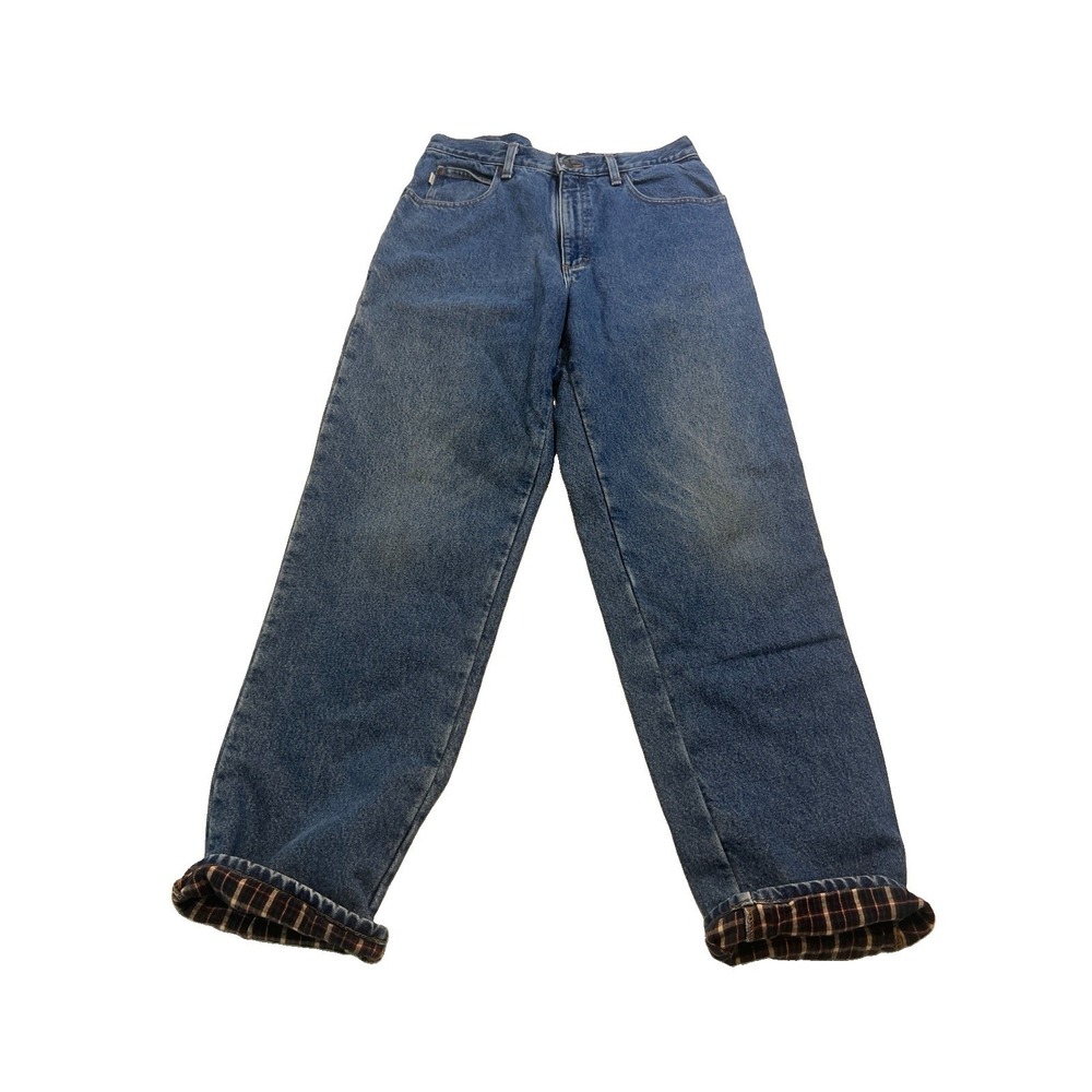 Vintage LL Bean Mens 33x32  Natural Fit Straight Flannel Lined Denim Jeans